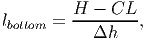 l     =  H---CL--,
bottom      Δh
