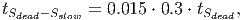 tSdead- Sslow =  0.015 ⋅ 0.3 ⋅ tSdead,
